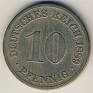 10 Pfennig Germany 1889 KM# 4. Subida por Granotius